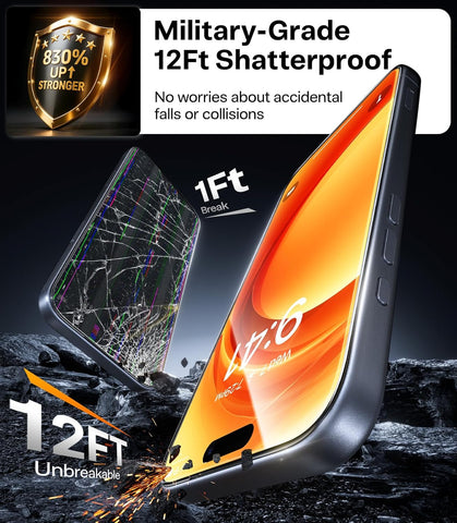 TORRAS 2-Pack for iPhone Air Screen Protector [12Ft Military-Grade Shatterproof] [9H+ Aerospace Tempered Glass] Anti-Scratch Full Coverage Fit