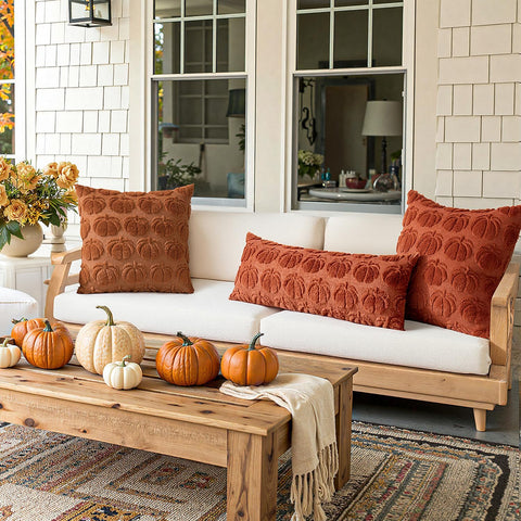 MIULEE Fall Pillow Covers Pumpkin Fall Decor 16x16 Rust