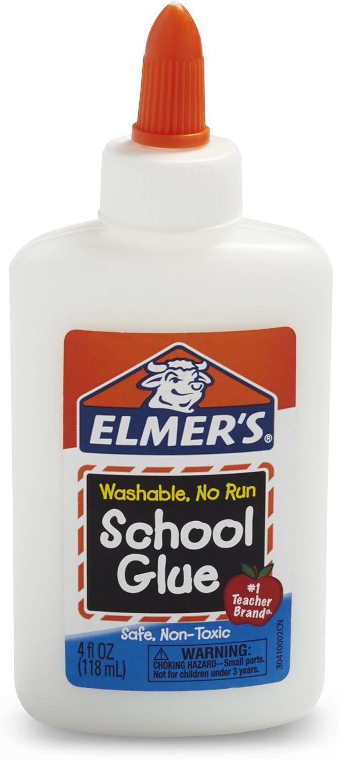 Elmer's bundle Washable Liquid School Glue, White, Dries Clear, 4 fl oz Plus Disappearing Purple Elmer's School Glue Stick, 7g, 2pk