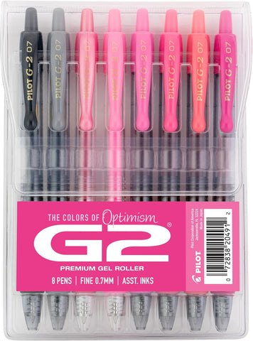 PILOT, G2 Boost Pink Pack, 8 Pack Pouch, Assorted
