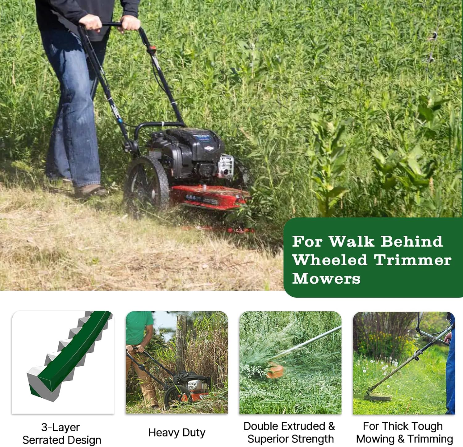 Anleolife .140" Sawtooth Trimmer Line for Walk-Behind Mowers