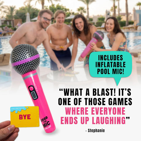 Grab The Mic Poolside - Waterproof Karaoke Game For Family & Adult Fun