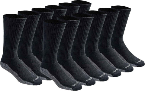 Dickies Men's Dri-tech Original Moisture Control Crew Socks, Available in M-xxl (6, 12, 18 Pairs)