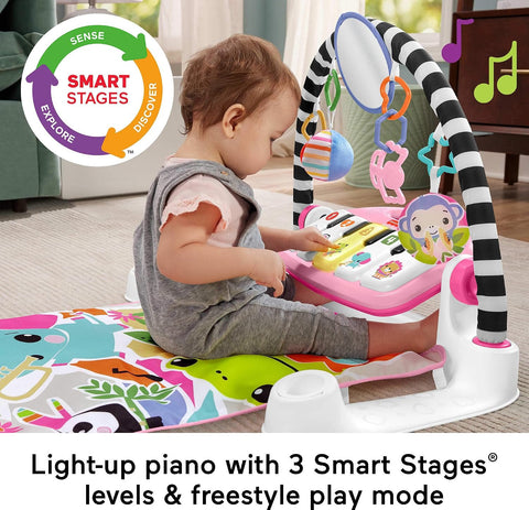 Fisher-Price Glow and Grow Kick & Play Piano Gym, Pink
