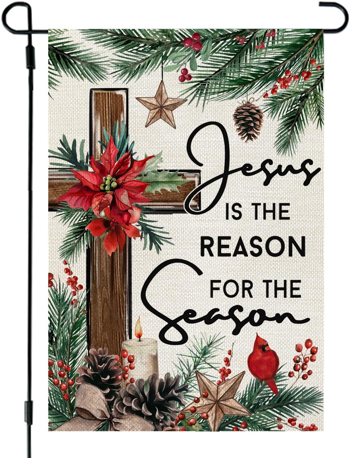 CROWNED BEAUTY Christmas Jesus Is the Reason Garden Flag for Outside 12x18