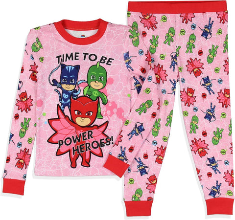 Toddler Girl's Pajamas Cartoon Character Tight Fit Long Sleeve Sleepwear 2 Piece Pajama Set