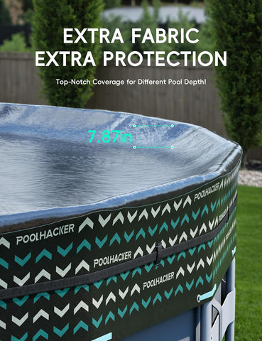 POOLHACKER 21FT Round Pool Cover, Pool Covers for Above Ground Pools, Winter Pool Cover, Above Ground Pool Cover, Tear-Resistant & Dustproof（Black）