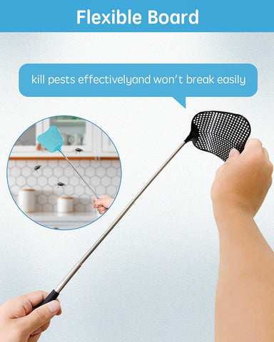 CUNCUI Fly Swatter Set of 2, Indoor Outdoor Telescopic Fly Swatters