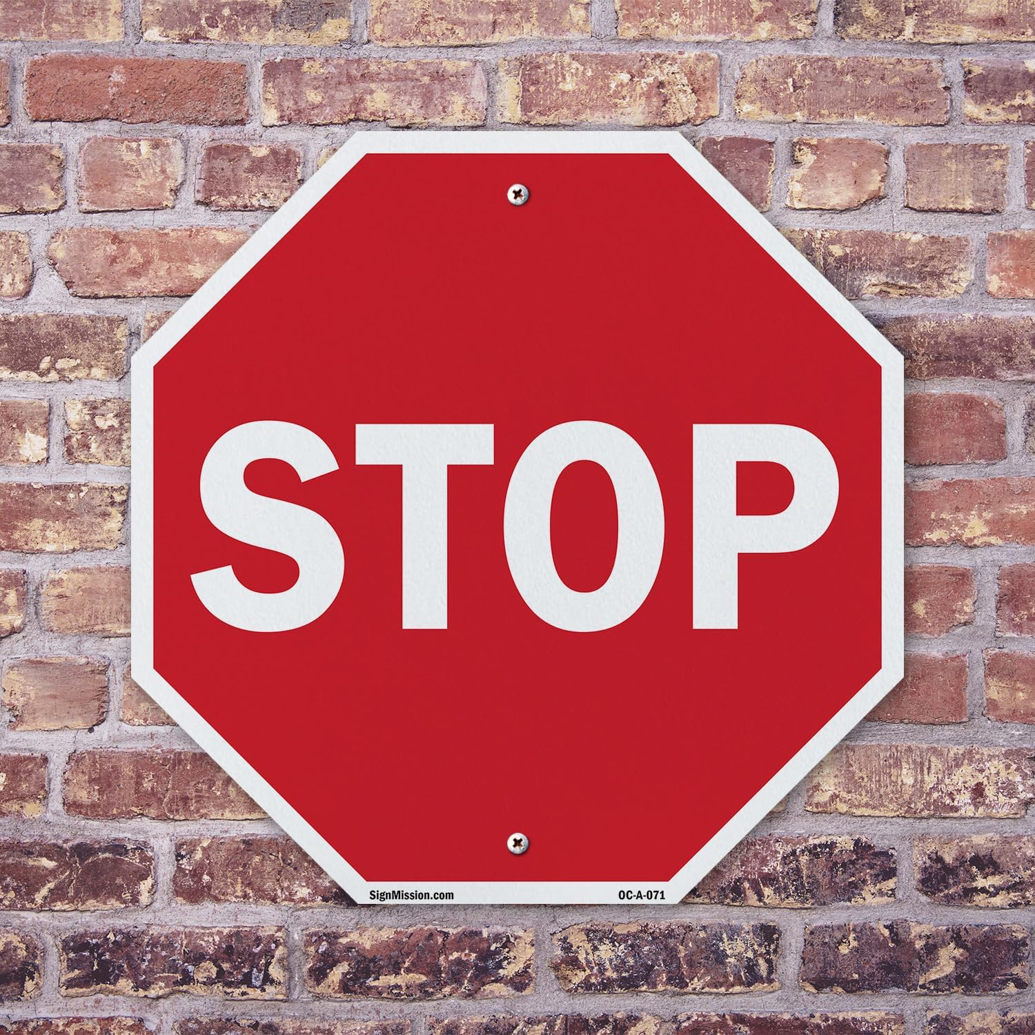 Stop (2 Pack) 10 inch X 10 inch Octagon Plastic Sign Weather Resistant, UV Protected for Workplace, Private Property, and Construction Site, Made in the USA