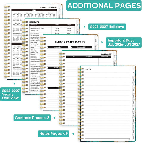 Planner 2026-2027, Weekly & Monthly Academic Calendar, Jul 2026 – Jun 2027
