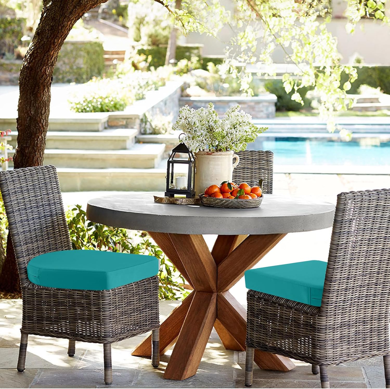 idee-home Outdoor Chair Cushions Set of 4, 19 x 19 Outdoor Seat Cushions
