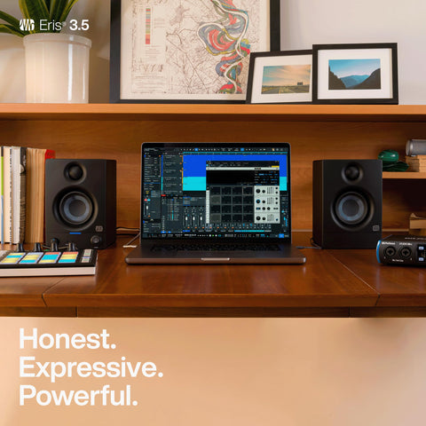 PreSonus Eris 3.5 Studio Monitors, Pair — Powered, Active Monitor Speakers for Near Field Music Production, Desktop Computer, Hi-Fi Audio