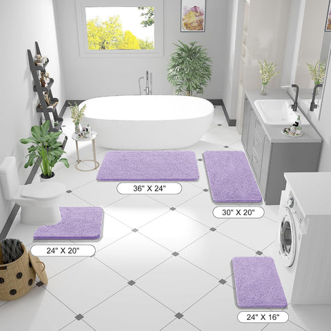 OLANLY Bathroom Runner Rugs 44x24, Extra Soft Absorbent Chenille Bath Rugs
