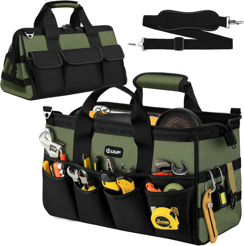 UUP 18" Large Tool Bag, Heavy Duty Spacious Carry Tool Box Organizer, Green
