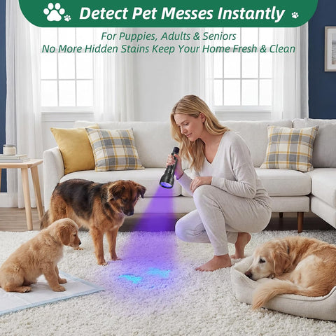ESCO LITE Black Light for Pet Urine Detection UV Flashlight 395nm Pet Urine Detector Light for Cat Pee and Dog Stains Carpets Floors