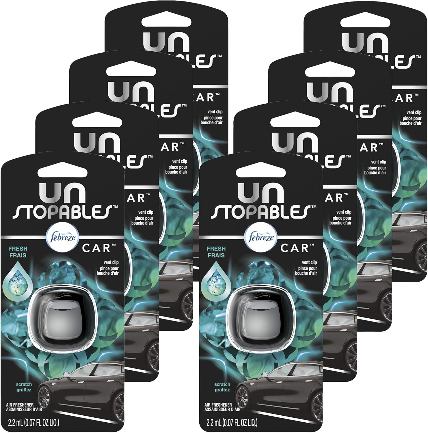 Febreze Unstopables Car Odor-Eliminating Car Freshener Vent Clip Fresh, .07 fl oz. Car Vent Clip