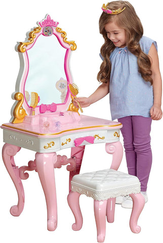 Disney Princess Ultimate Musical Vanity with Enchanting Messages & Celebration Song! Includes Brush, Comb, Tiara & 5 Rings, Kid