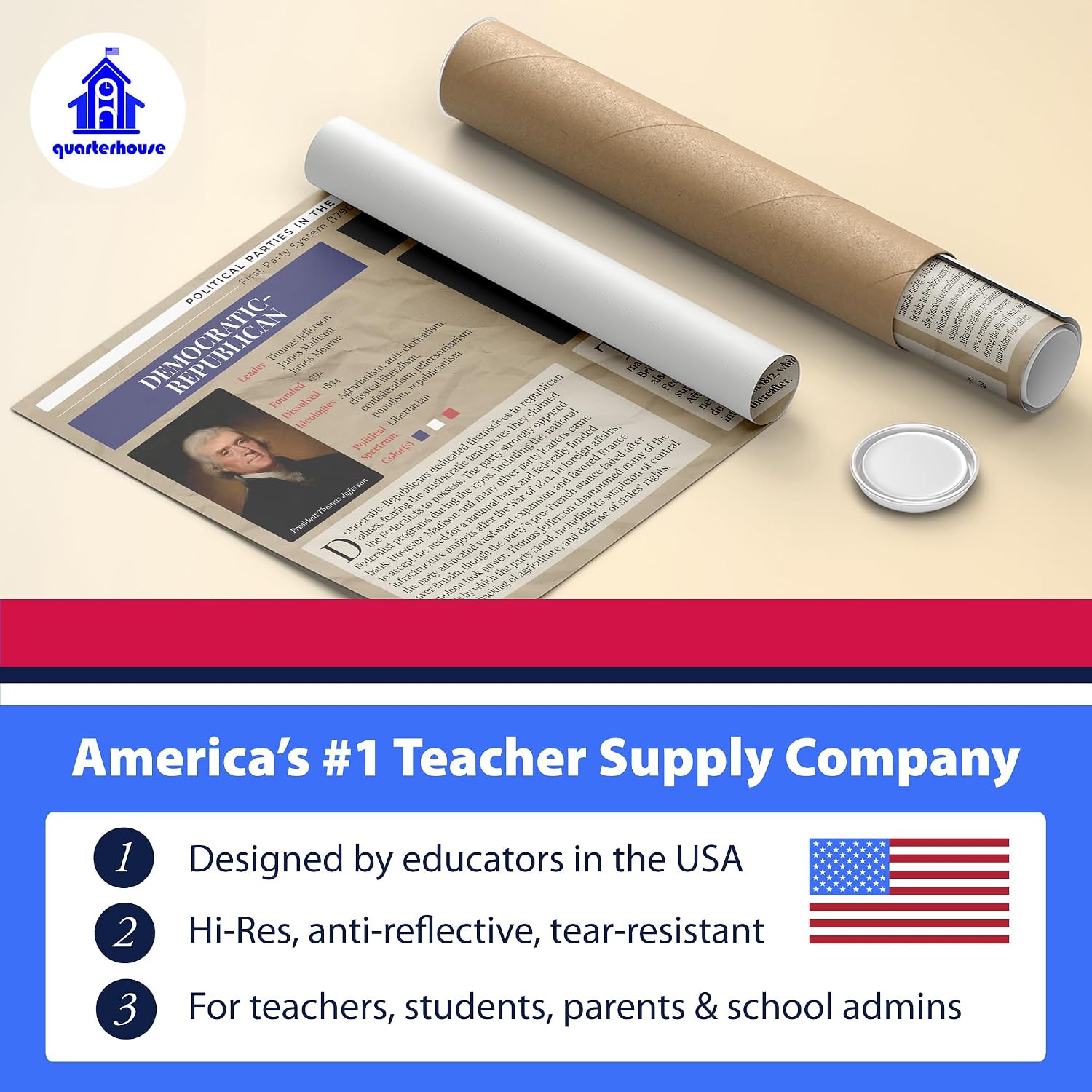 Quarterhouse 5 Poster American Political Parties in History Classroom Set