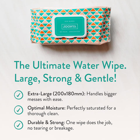 JOONYA Unscented Baby Wipes — Plant-Based, Fragrance-Free Bulk Diaper Wipes | Hypoallergenic, Non-Toxic & Biodegradable Wet Wipes for Sensitive Newborn Skin | 12 Packs of 80 (960 Total)