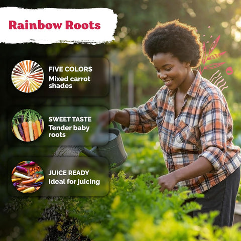 1,000 Rainbow Carrot Heirloom Vegetable Seeds for Planting, Daucus Carota