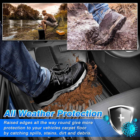 Floor Mats Custom Fit for Hyundai Ioniq 5 with Movable Console 2022 2023 2024 2025 Accessories All Weather Floor Liner Front & Rear 2 Rows Car Carpet Protection TPE Odorless