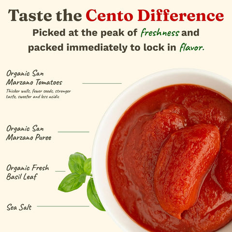 Cento Organic Certified San Marzano Whole Peeled Tomatoes, 28 oz, 6 Pack