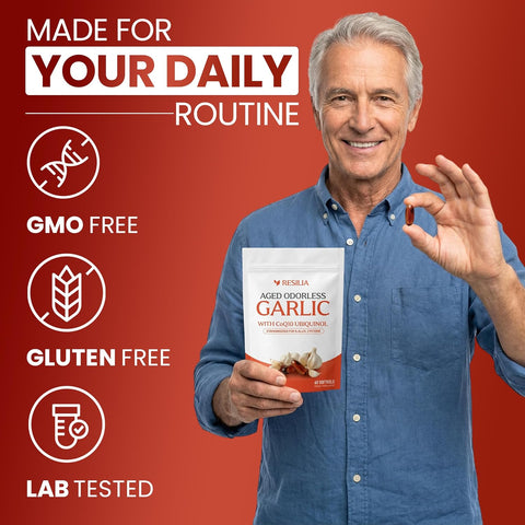 Resilia Odorless Aged Garlic Extract Softgels (60 Count)