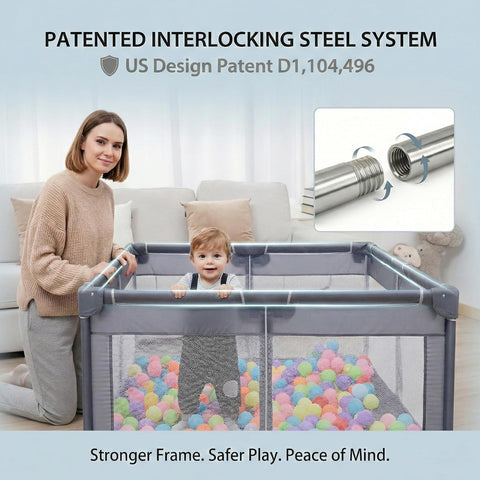 ORIAN Baby Playpen 50x50, Baby Play Yard for Babies & Toddlers, Grey