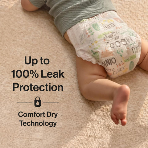 The Honest Company Clean Conscious Diapers for Delicate Skin | Up to 100% Leakproof | Hypoallergenic, Fragrance Free | Winter '25 Limited Edition Prints | Club Box, Size 3 (16-28 lbs), 62 Count