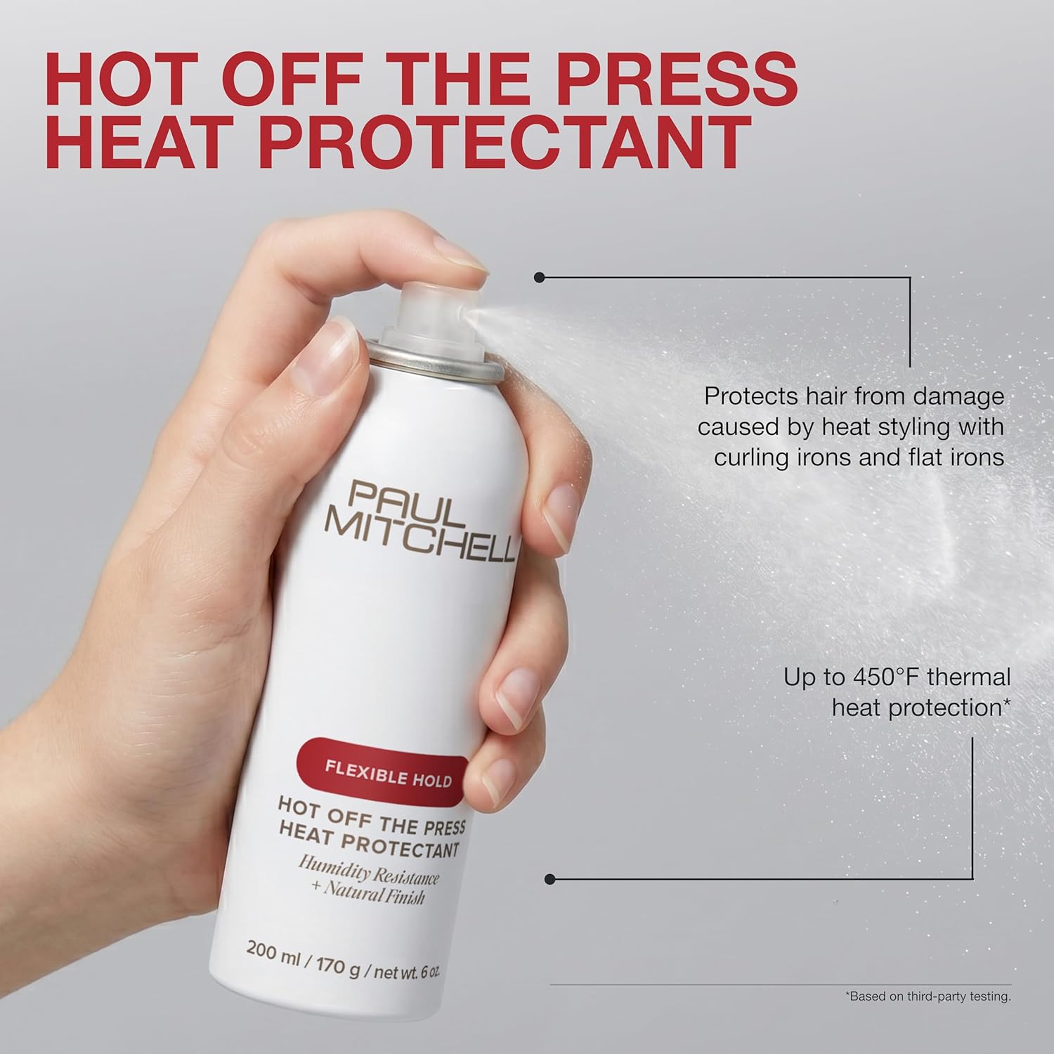 Paul Mitchell Hot Off The Press Heat Protectant, Humidity Resistance, Flexible Hold + Natural Finish, For All Hair Types