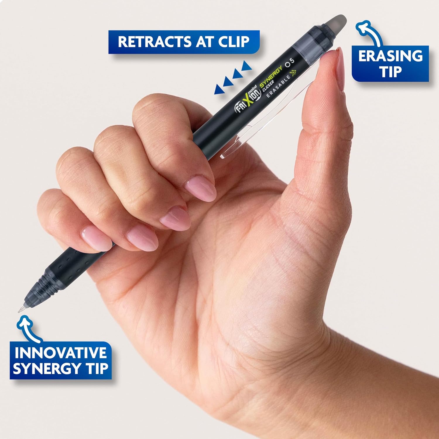 PILOT FriXion Synergy Clicker Erasable, Pack of 5, Black Ink