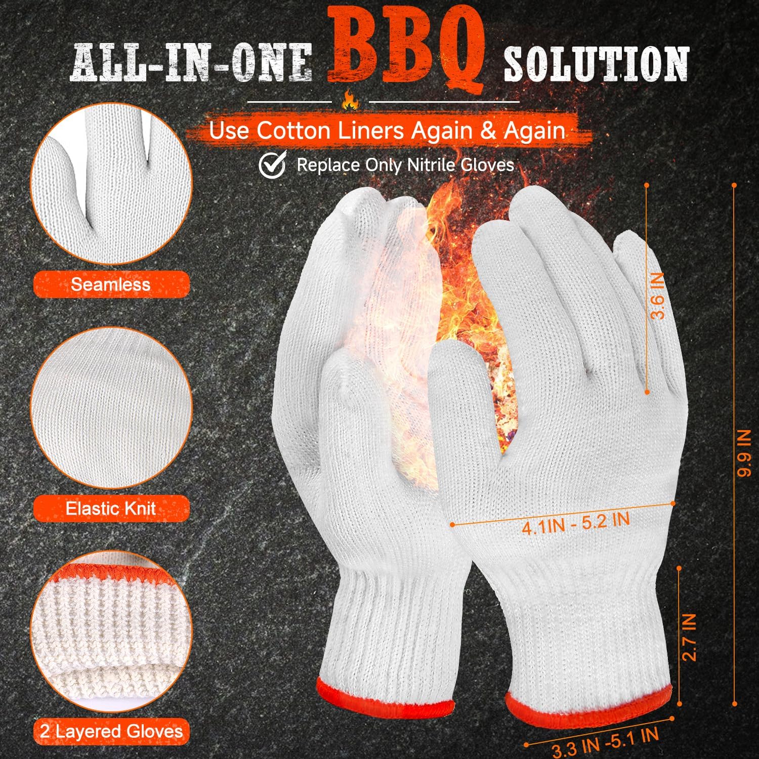 ANBOSON BBQ Gloves,Disposable BBQ Gloves Heat Resistant Cooking