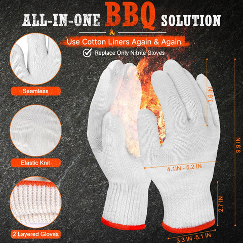 ANBOSON BBQ Gloves,Disposable BBQ Gloves Heat Resistant Cooking