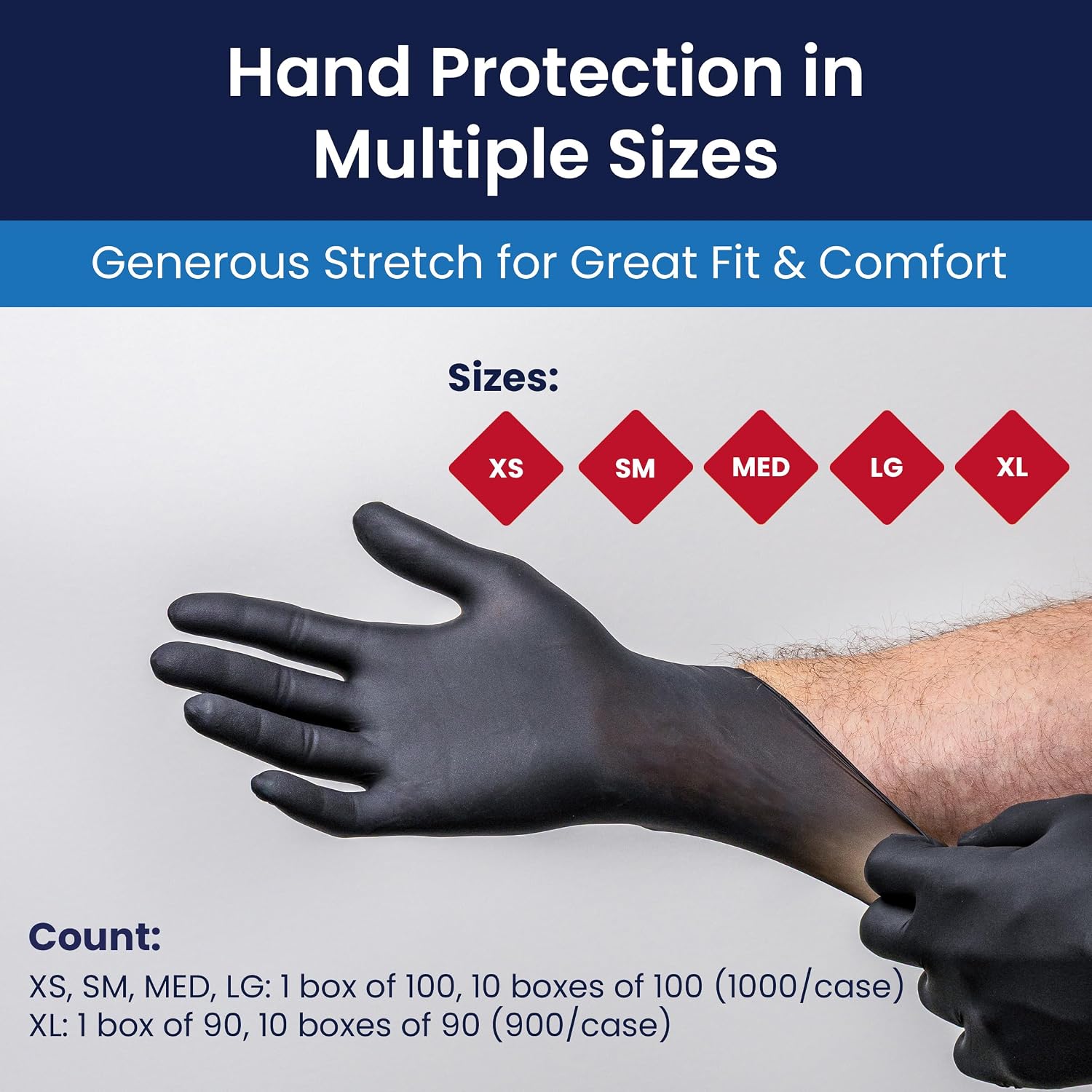 Adenna Night Angel Nitrile Gloves, 4 Mil Powder Free, Latex-Free, Textured Grip for Tattoo & Medical, Black