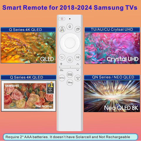 for Samsung Frame TV Remote, for 2018-2025 Samsung Remote Control for Smart TV with Voice Control. No Solarcell. 2-Year Warranty.