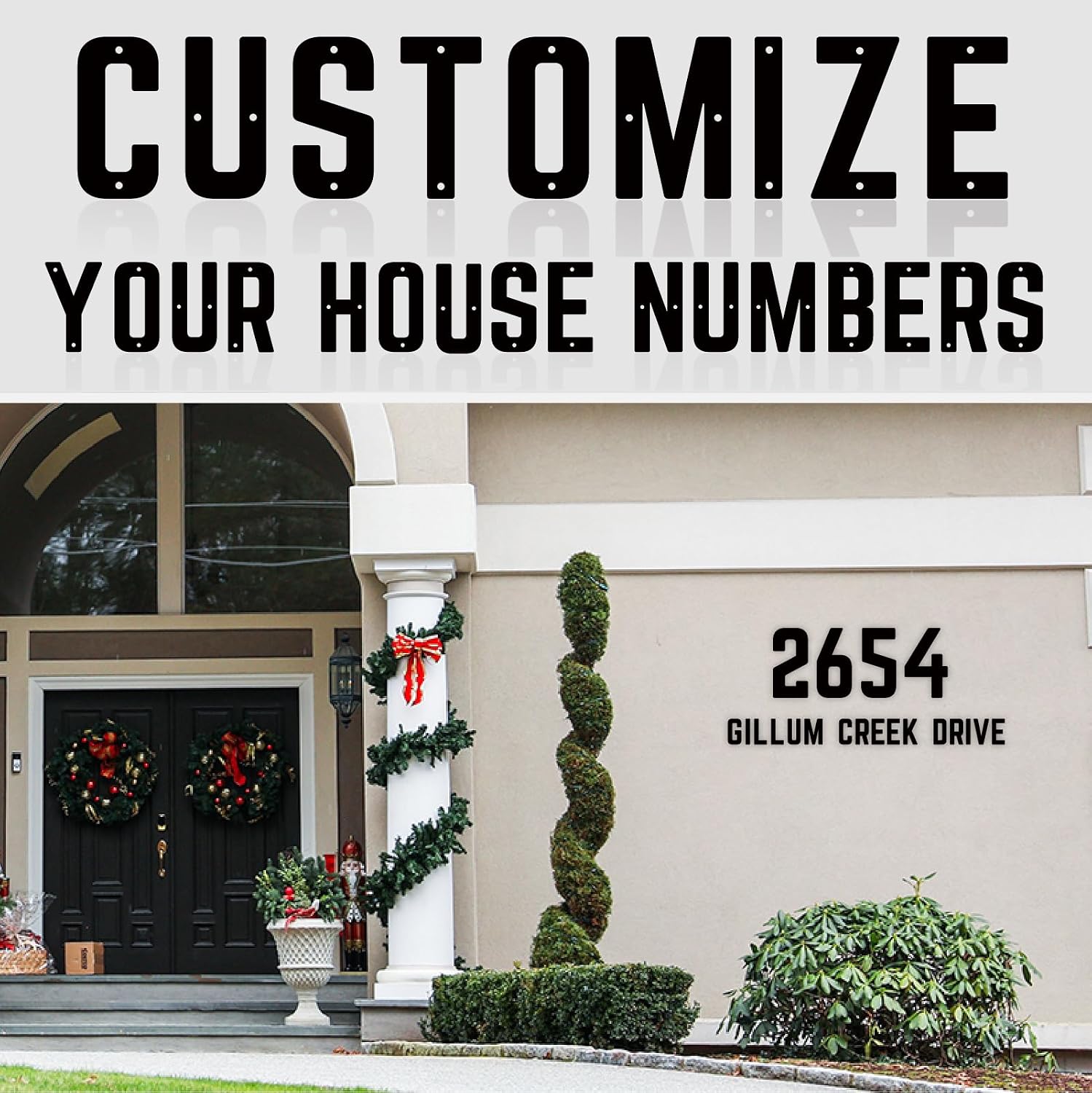 4 Inch Metal House Numbers, Metal Address Numbers, Modern Black House Number for Outside, Outdoor Address Number for Apartment Home Street Office Mailbox (2)