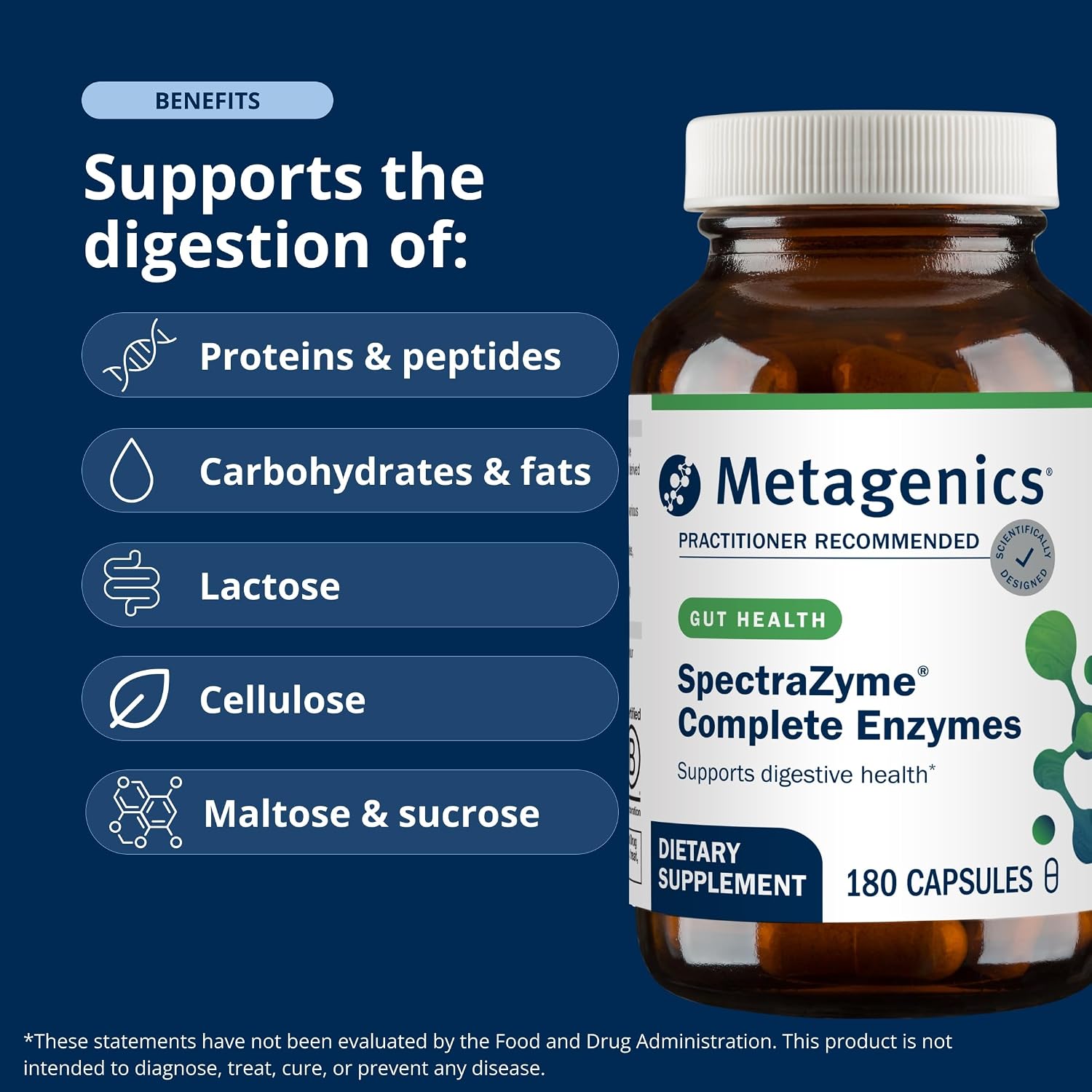 Metagenics SpectraZyme Enzyme Complex, 180 Capsules