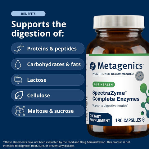 Metagenics SpectraZyme Enzyme Complex, 180 Capsules