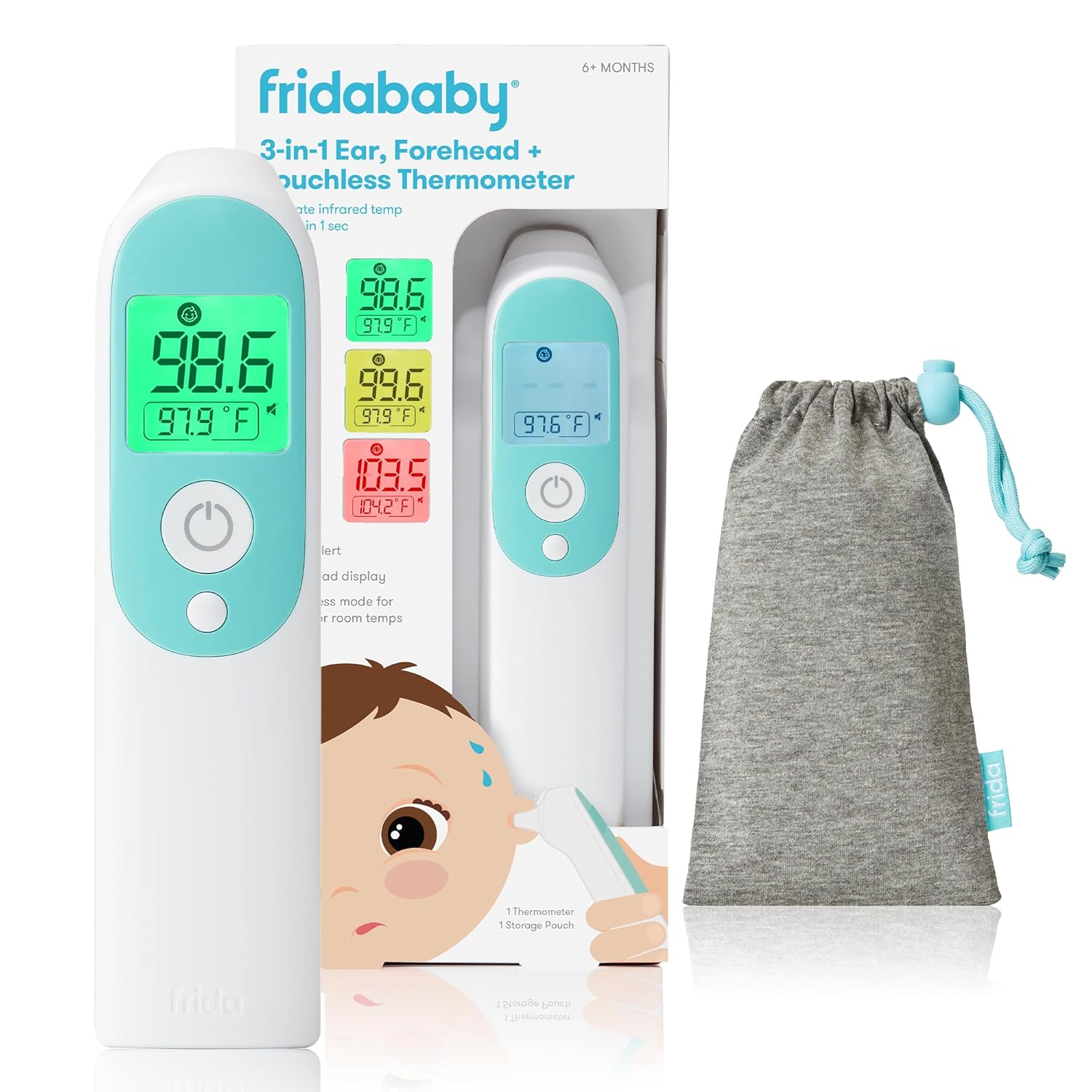 Frida Baby 3-in-1 Infrared Thermometer for Ear, Forehead & Touchless