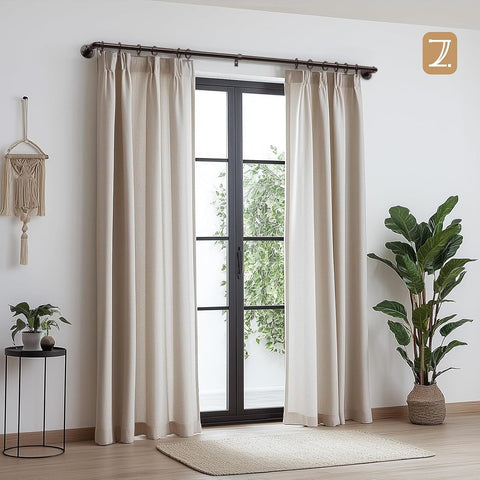 Zeerobee 1 Inch Industrial Curtain Rods, Antique Bronze, 32"-48"
