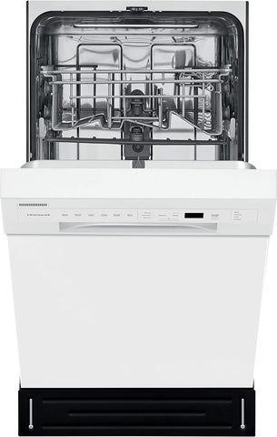 Frigidaire 18 in. ADA Compact Front Control Dishwasher in White with Dual Spray Arms, 52 dBA, includes room-of-choice delivery