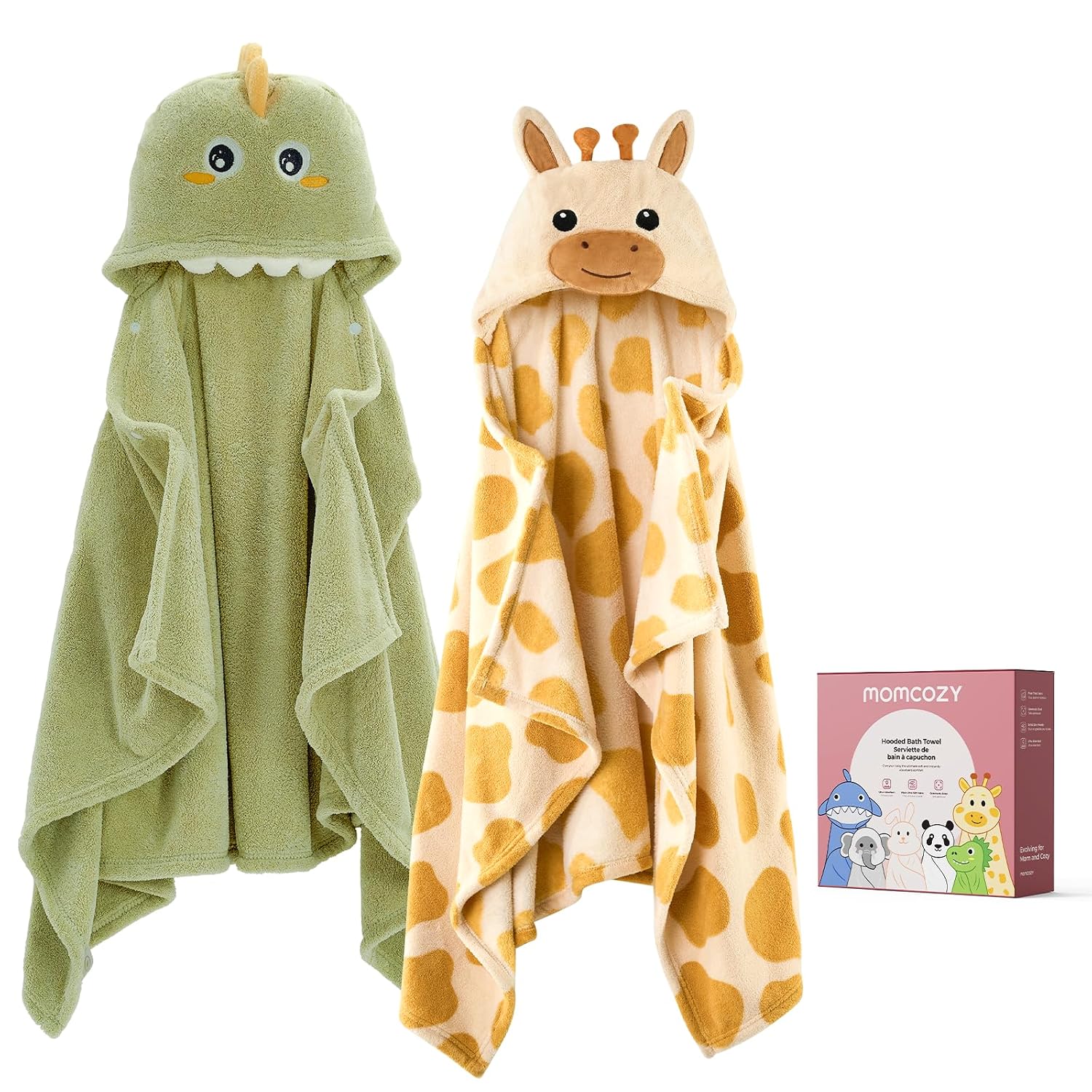 Momcozy Hooded Baby Towels, 2 Pack with Health Label