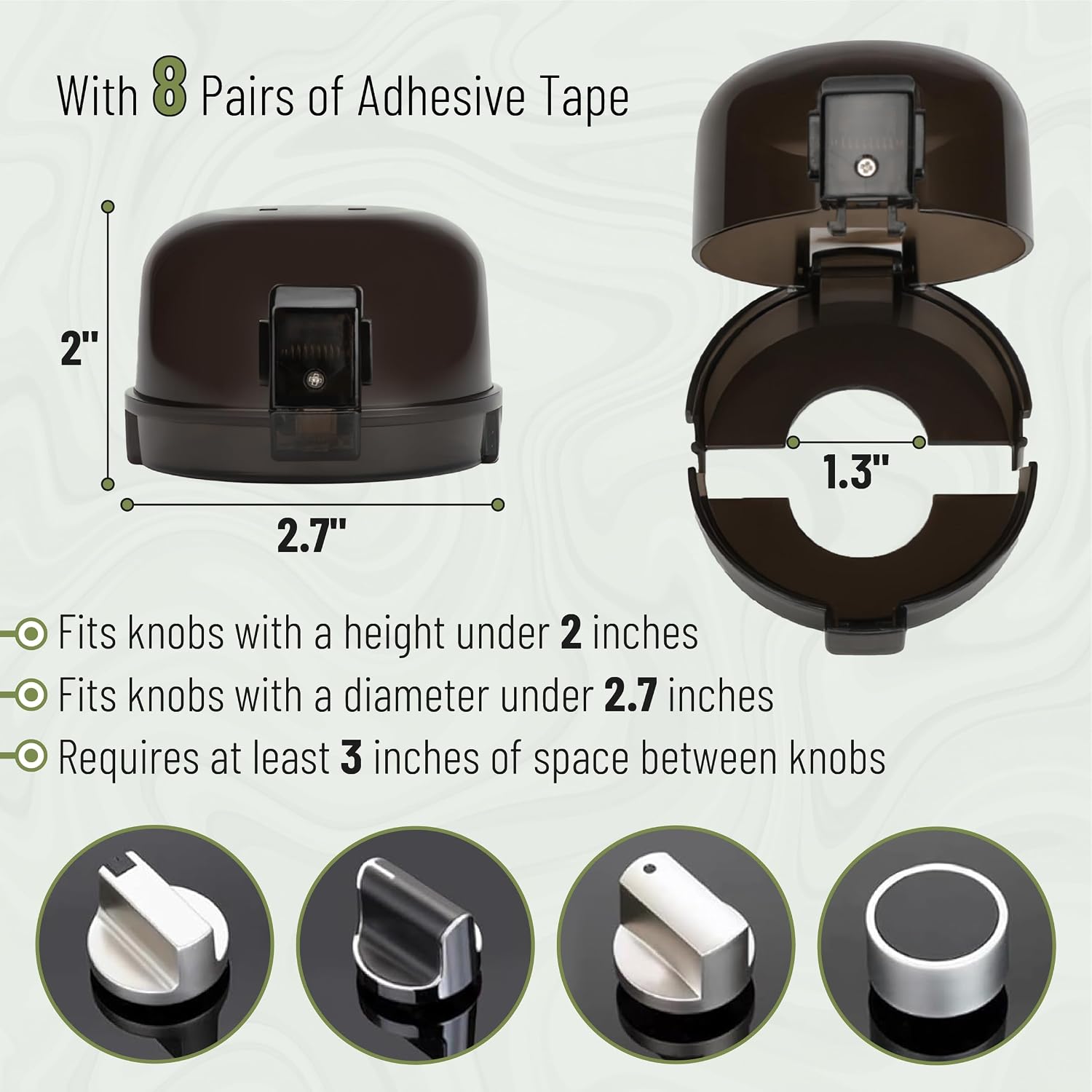 Bates- Stove Knob Safety Covers, 5 Pack Black Universal Size
