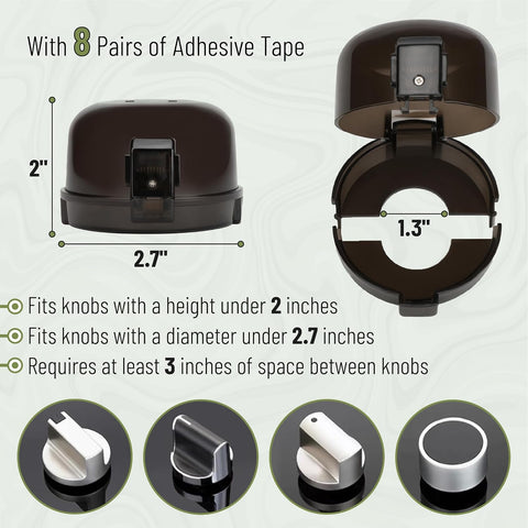 Bates- Stove Knob Safety Covers, 5 Pack Black Universal Size