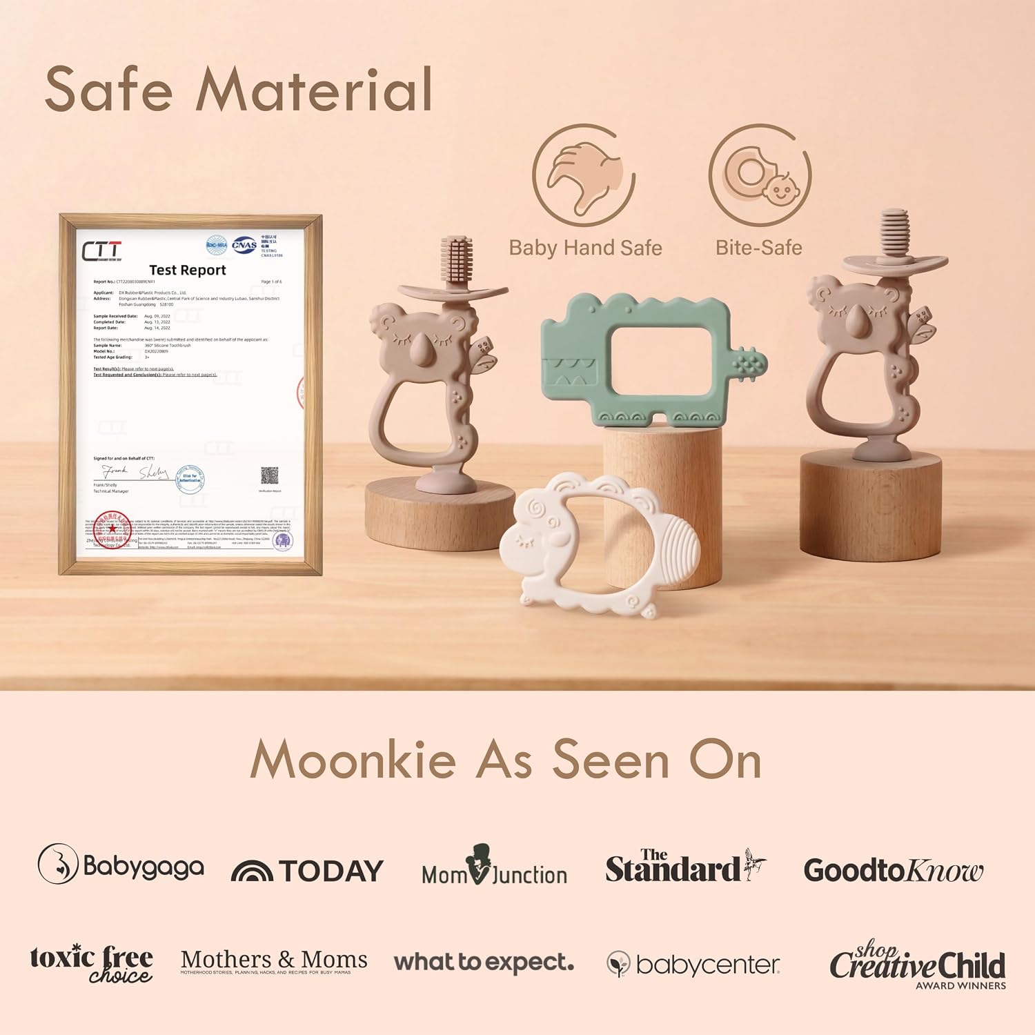 Moonkie Koala Baby Teether & 360° Silicone Toothbrush, Teething Toy, 3M+