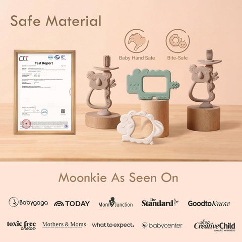 Moonkie Koala Baby Teether & 360° Silicone Toothbrush, Teething Toy, 3M+