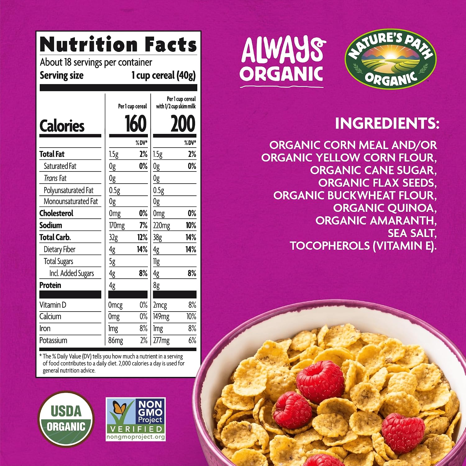 Nature's Path Organic Mesa Sunrise Cereal, 26.4 oz (Pack of 6), Flax Seeds, Quinoa, Amaranth, Gluten Free, Earth Friendly Packaging