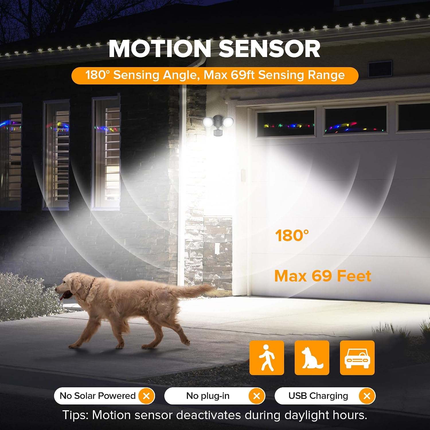 LUTEC 32W 3500 Lumen LED Security Lights Motion Sensor Light Outdoor, 5000K Daylight, IP65 Waterproof, Dusk to Dawn, Motion Detector Flood Light for Garage, Yard, Porch-Black
