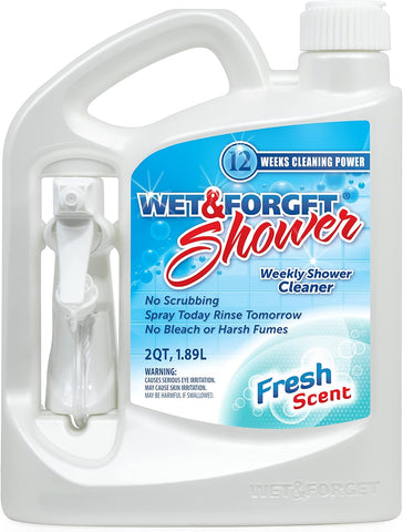 Wet & Forget Shower Cleaner Spray, No Scrub, Fresh Scent, 64 Fl Oz