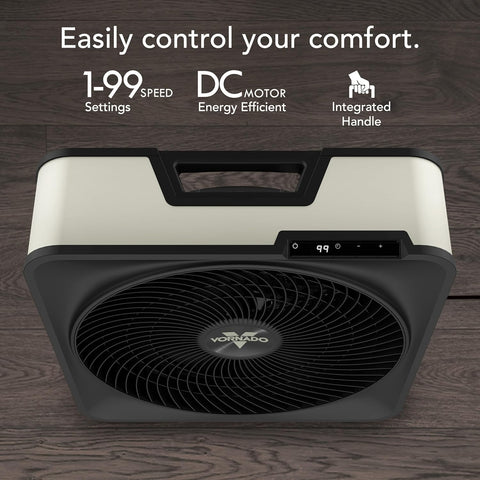 Vornado Model 80X High Velocity Box Fan, 20 Inch, Digital Display, Timer